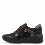 Jana női fűzős cipzáras fekete sneaker félcipő 23763-45-001 07660