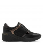Jana női fűzős cipzáras fekete sneaker félcipő 23763-45-001 07660