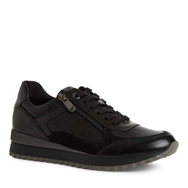 Marco Tozzi női fűzős cipzáras fekete sneaker félcipő 23719-44-001 07662