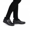 Rieker Ready2GO női cipzáras fekete bőr félcipő 47264-00