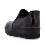 Rieker női bebújós félcipő bordó lakk kombi 48761-35