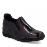 Rieker női bebújós félcipő bordó lakk kombi 48761-35 Női Rieker