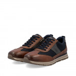Rieker férfi fűzős-cipzáras barna mix sneaker félcipő B0507-24
