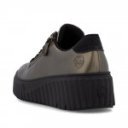 Rieker női sportos fűzős cipzáras bronz színű bőr félcipő N2501-90