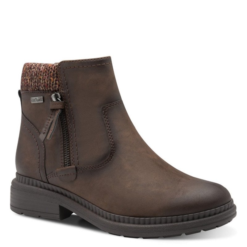 Jana női cipzáras barna bokacipő JanaTEX membránnal 26490-45-304 07679