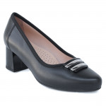 Pulso női fekete bőr körömcipő AF1562 07682 Női Pulso