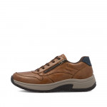 Rieker férfi fűzős-cipzáras barna bőr sneaker félcipő 11002-22