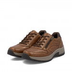 Rieker férfi fűzős-cipzáras barna bőr sneaker félcipő 11002-22