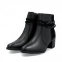 Rieker női cipzáras fekete bőr bokacsizma Y2066-00