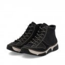 Rieker női fűzős cipzáras fekete bőr bokacipő 45906-00