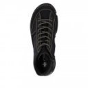 Rieker női fűzős cipzáras fekete bőr bokacipő 45906-00