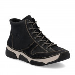 Rieker női fűzős cipzáras fekete bőr bokacipő 45906-00 Női Rieker