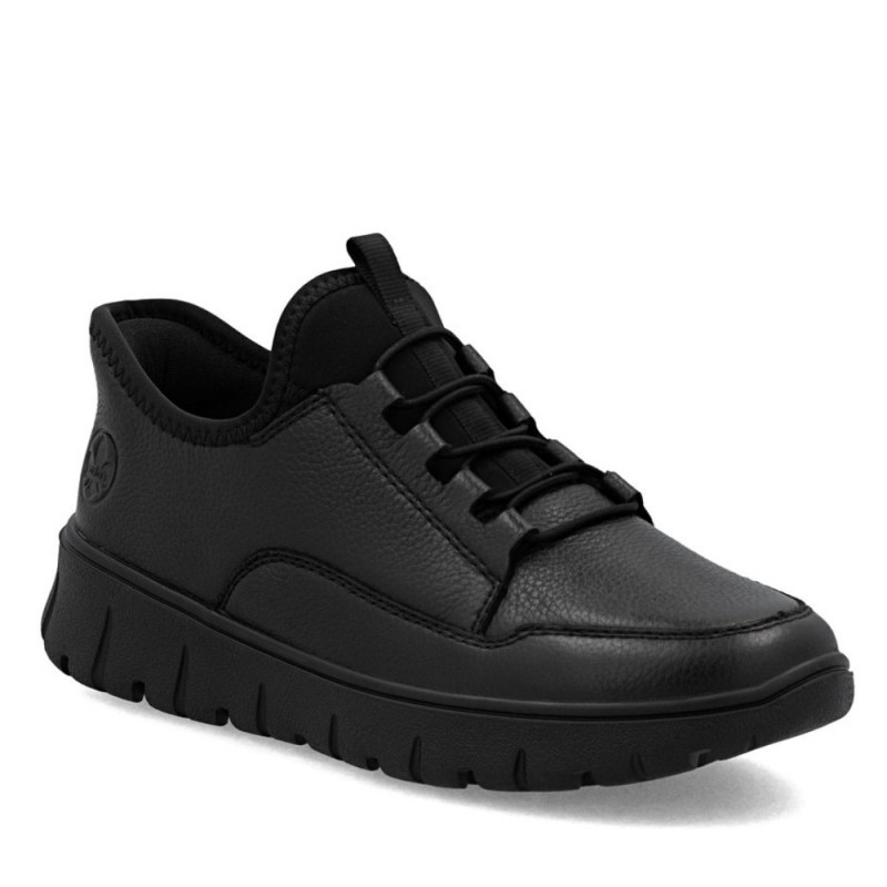 Rieker Ready2GO női fekete bőr sneaker félcipő N1357-00