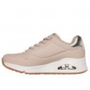 Skechers Uno Shimmer női bebújós gumifűzős sneaker cipő púder színű 155196-NUDE