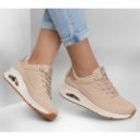 Skechers Uno Shimmer női bebújós gumifűzős sneaker cipő púder színű 155196-NUDE
