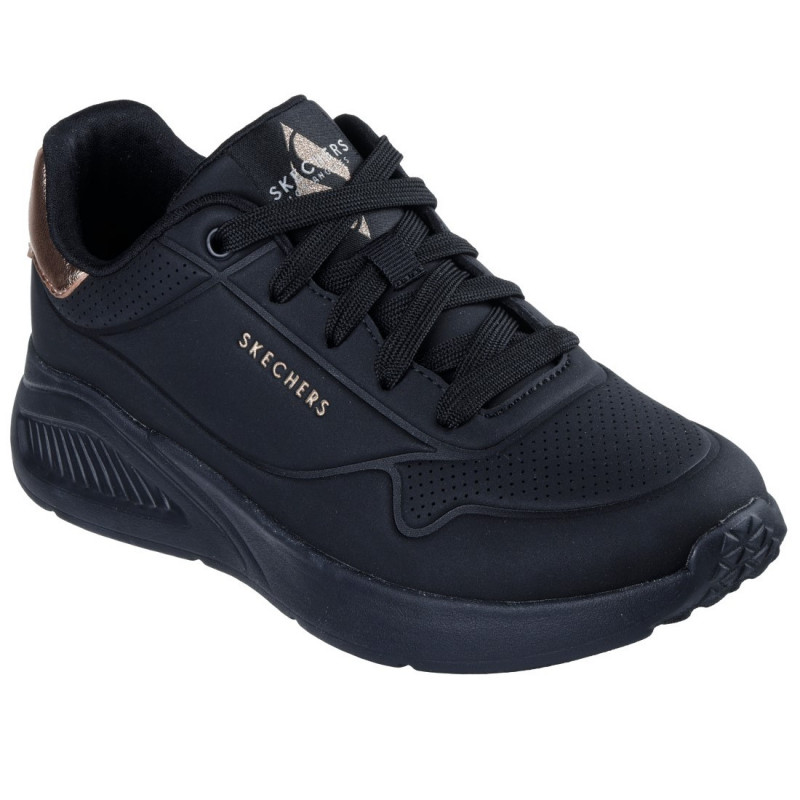 Skechers Uno Lite Shimmer Along női fűzős fekete sneaker cipő 177291-BBK