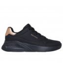 Skechers Uno Lite Shimmer Along női fűzős fekete sneaker cipő 177291-BBK