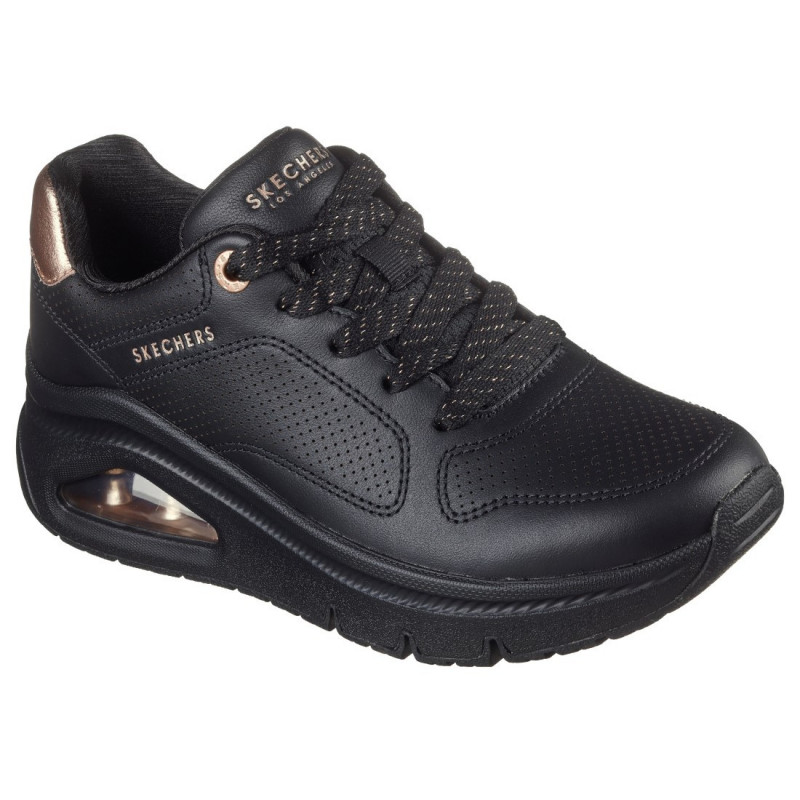 Skechers Uno Icon Idolized Air fekete női bőr sneaker félcipő 177767-BBK