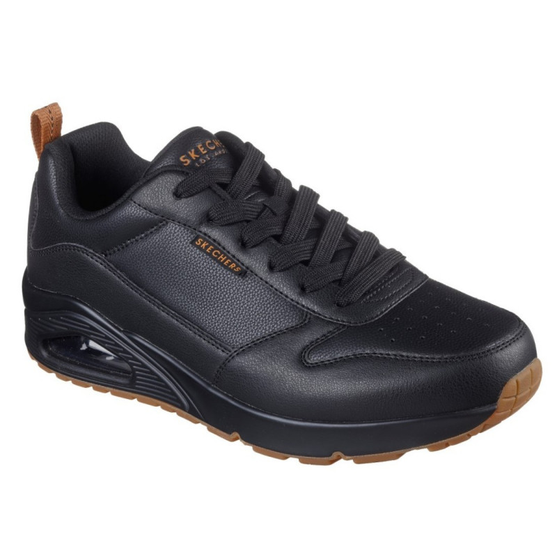 Skechers Uno Alder férfi fűzős fekete sneaker cipő 183012-B