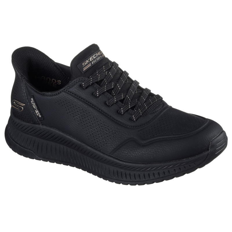 Skechers Slip-Ins Bobs Squad 4 - Key Lock női bebújós fekete sneaker cipő 117740-BBK