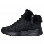 Skechers Uno Lite Cozy Leopard lányka - női fűzős cipzáras bokacipő 310362L-BBK