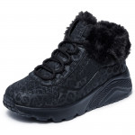 Skechers Uno Lite Cozy Leopard lányka - női fűzős cipzáras bokacipő 310362L-BBK