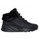 Skechers Uno Lite Cozy Leopard lányka - női fűzős cipzáras bokacipő 310362L-BBK