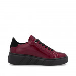 Rieker Revolution női fűzős bordó lakkbőr sneaker félcipő W2601-35