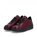 Rieker Revolution női fűzős bordó lakkbőr sneaker félcipő W2601-35