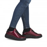 Rieker Revolution női fűzős bordó lakkbőr sneaker félcipő W2601-35