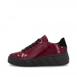Rieker Revolution női fűzős bordó lakkbőr sneaker félcipő W2601-35