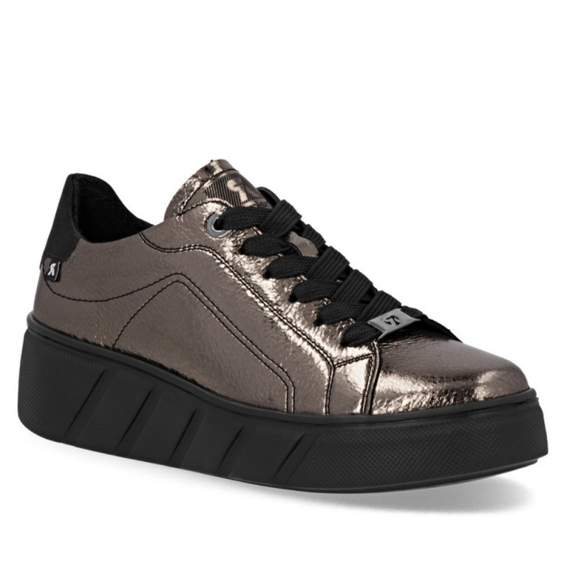Rieker Revolution női fűzős metál lakkbőr sneaker félcipő W2601-91