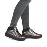 Rieker Revolution női fűzős metál lakkbőr sneaker félcipő W2601-91