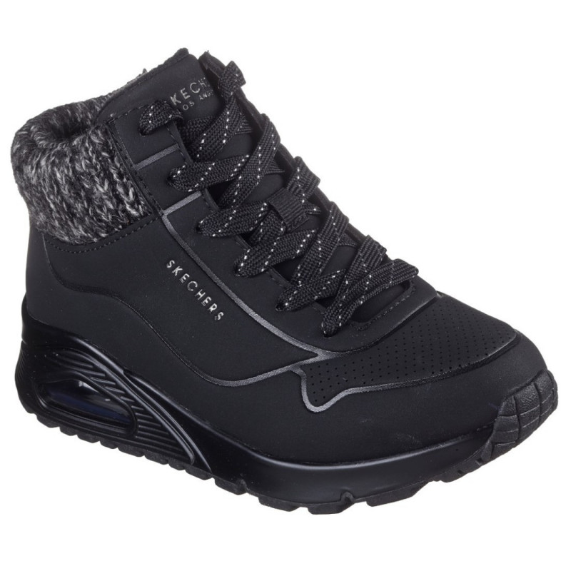 Skechers Uno Gen1 Darling Daze lányka - női fűzős cipzáras bokacipő 310566L-BLK