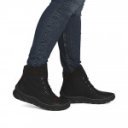 Rieker női fűzős cipzáras fekete bokacipő 55031-00