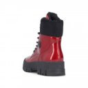 Rieker női fűzős cipzáras piros lakk bokacipő Y0220-33