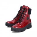 Rieker női fűzős cipzáras piros lakk bokacipő Y0220-33