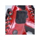 Rieker női fűzős cipzáras piros lakk bokacipő Y0220-33