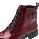 Jana női fűzős cipzáras bordó bokacipő 25278-45-542 07698