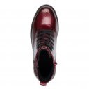 Jana női fűzős cipzáras bordó bokacipő 25278-45-542 07698