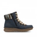 Rieker női fűzős cipzáras kék bokacipő 73343-15
