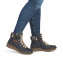 Rieker női fűzős cipzáras kék bokacipő 73343-15