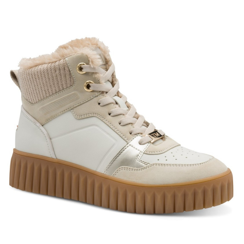 Marco Tozzi női fűzős cipzáros bézs bokacipő 26211-45-402 07700