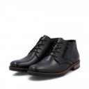 Rieker férfi fűzős cipzáras fekete bőr bokacipő 14609-00