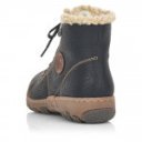 Rieker fekete női fűzős cipzáras bokacipő meleg béléssel Z0121-00