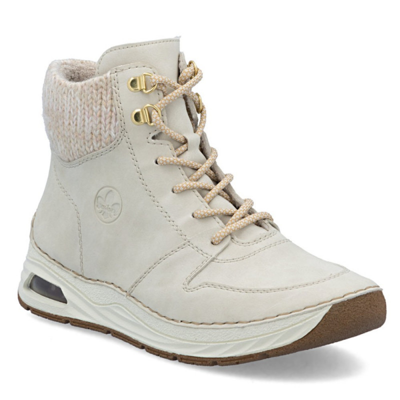 Rieker női fűzős cipzáras bézs bokacipő 44555-60