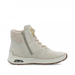 Rieker női fűzős cipzáras bézs bokacipő 44555-60