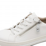 Jana női sportos fűzős cipzáras fehér-ezüst félcipő 23660-42-191 07731