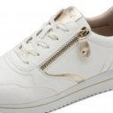 Jana női sportos sneaker fűzős cipzáras félcipő fehér-arany mix 23774-43-196 07733