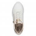 Jana női sportos sneaker fűzős cipzáras félcipő fehér-arany mix 23774-43-196 07733